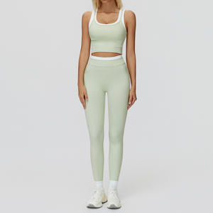 Ensemble de <span class=keywords><strong>Yoga</strong></span> pour femmes 2 pièces débardeur <span class=keywords><strong>et</strong></span> Leggings ensemble de vêtements de sport pour <span class=keywords><strong>Yoga</strong></span> Fitness Gym entraînement extensible tenues de <span class=keywords><strong>Yoga</strong></span> athlétique - Product Image 3