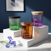 Vases à bougies de luxe personnalisés, pots en verre uniques, pots à bougies vides de 8 oz et 10 oz avec couvercles et boîtes personnalisées, pot à bougie en verre