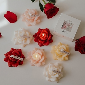 El Yapımı Yaratıcı Gül Çiçeği Şeklinde Soya Balmumu Kokulu Mumlar Özel Etiket Ev Dekoru Sevgililer Günü Düğün Hediyesi Yenilikçi Aroma Mum - Product Image 2