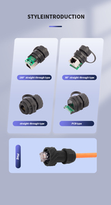 Connecteur de base <span class=keywords><strong>femelle</strong></span> <span class=keywords><strong>RJ45</strong></span> industriel étanche IP68 avec contacts en cuivre et boîtier en nylon pour utilisation extérieure - Product Image 4