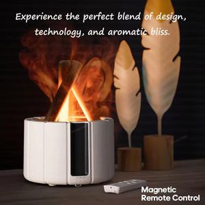 Difusor de Aroma Simulado con Efecto de Fuego, Humidificador de Aire Ultrasónico, Generador de Niebla Fría, Lámpara LED para Aceites Esenciales - Product Image 4