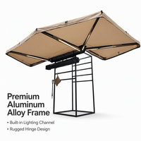 Auvent de voiture pliable en forme d'éventail à montage rapide 270 degrés, toit rigide en Oxford 420D imperméable et anti-UV pour SUV et camping