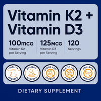 Complément alimentaire certifié GMP International Health Winner Vitamine K2 + D3 en capsules 100mcg K2 125mcg D3 Améliore la densité osseuse et le système immunitaire
