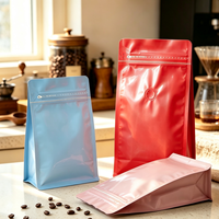 Sachets de café verticaux avec valve de dégazage, pochettes en aluminium scellées par fermeture éclair, emballage alimentaire thermoscellable pour le stockage du thé et des noix