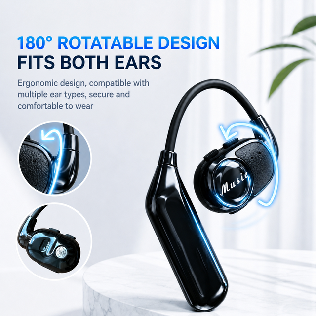 2026 V3 Open Ear Wireless Headphones 25 Hours Playtime Noise Cancelling Earhook Headset -for Business Outdoor Sports Earbuds