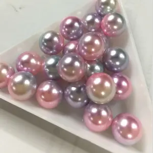 good price Factory directly sell colorful round flat back pearl 3-30mm round pearls