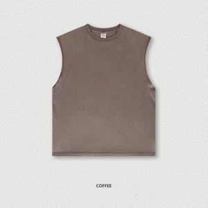 Chaleco sin mangas de 275G con efecto desgastado y bordes sueltos, estilo vintage americano, para primavera y verano - Product Image 5