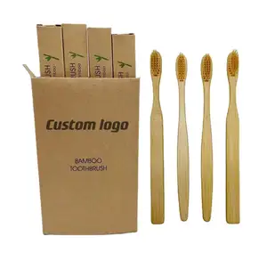 Customized Logo Biodegradable Bamboo Soft Bristles Toothbrush Bamboo Toothbrush Custom