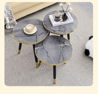 Großhandel Moderner Minimalistischer Couchtisch mit Metallbeinen Hochwertiger Mobiler Wohnzimmer-Schlafzimmer-Möbel für Kleine Apartments