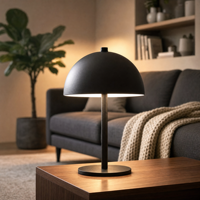 Lampe de table LED sans fil rechargeable, écologique, design champignon moderne, avec interrupteur à bouton-poussoir en fer, design simple, cadeau promotionnel en gros