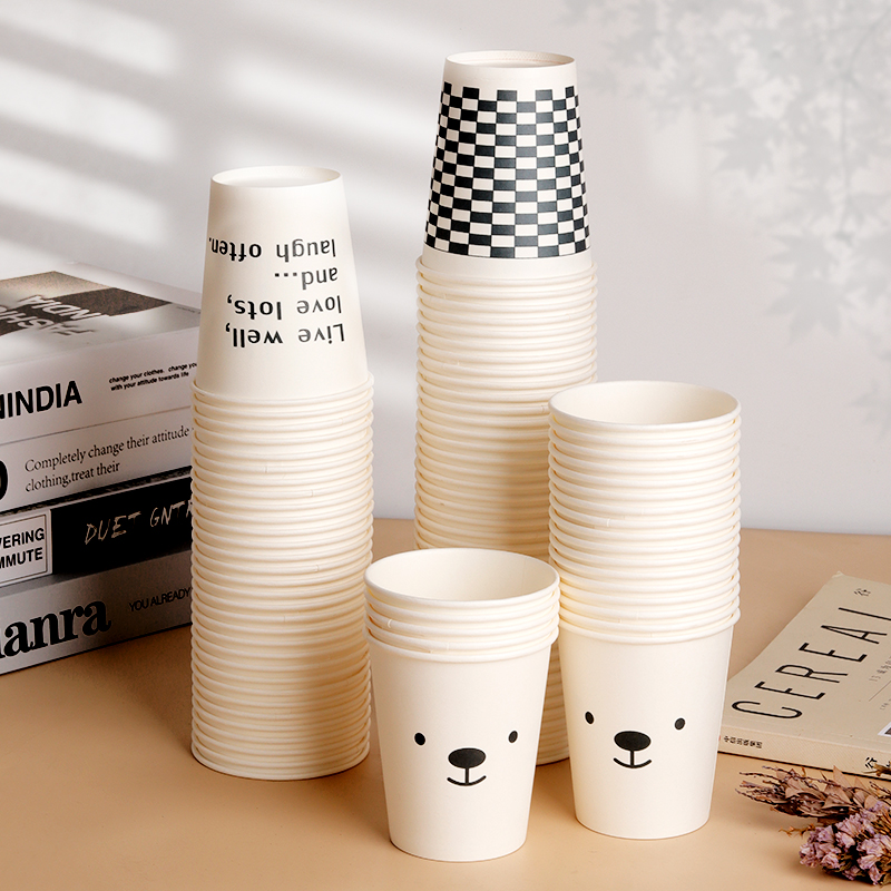 9oz Single Wall Paper Cup Disposable Eco-Friendly Food Coffee Container Custom Packaging Logo for Mineral Water-Available
