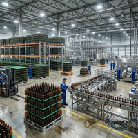 Coussinets en polypropylène ondulé vert avec coins arrondis pour la séparation des bouteilles en verre sur palette, découpe sur mesure