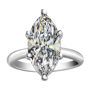 Anillo de <span class=keywords><strong>Plata</strong></span> <span class=keywords><strong>S925</strong></span> con Moissanita de Corte Marquesa de 3CT/5CT, Estilo Lujoso, Elegante y de Alta Gama, Apilable para Mujer, Superventas - Product Image 5