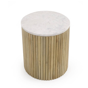 Mesa Auxiliar de Madera Maciza Natural Tallada a Mano, Mueble Decorativo Elegante para Sala de Estar o Dormitorio - Product Image 6