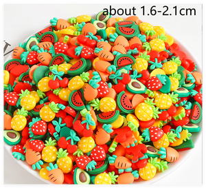 Charmes en résine Kawaii pour ongles, cabochons plats, fraise, ananas, pastèque, avocat, carotte, cerise, fruits et légumes - Product Image 6
