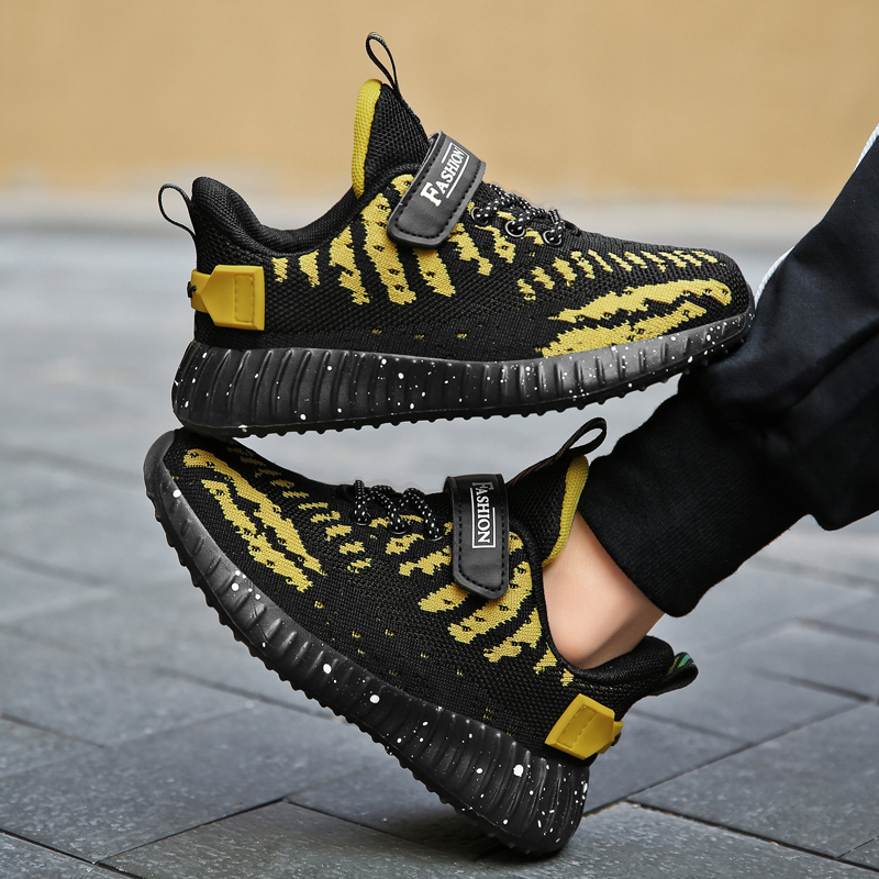 Spring Autumn Kids Shoes 2021 Fashion Mesh Casual Children Sneakers For Boy Toddler Breathable Sport Flying Weavn Shoe