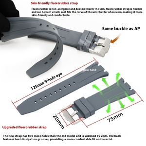 Kit de modification sportif CasiOak Premium en fibre de carbone pour montres GA-<span class=keywords><strong>2100</strong></span>/B2100/GM2100, avec bracelets en caoutchouc fluoré de 22 mm et breloques métalliques - Product Image 4