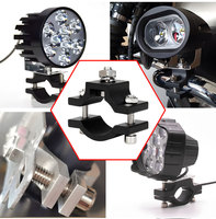 360 °   Support de fixation rotatif pour phare de moto, pince universelle CNC pour phare antibrouillard, support de barre pour éclairage LED pour scooter, VTT, UTV