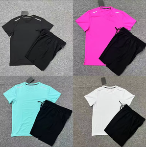 T-shirt e <span class=keywords><strong>pantaloncini</strong></span> da palestra da uomo di alta qualità, ad asciugatura rapida, traspiranti, top fitness e abbigliamento da <span class=keywords><strong>calcio</strong></span>, magliette a maniche corte da corsa e sportive - Product Image 2