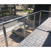 ACE Balustrade Ronde Balcon Terrasse Pont Escalier Acier Inoxydable Noir Tige de Tuyau Barre Garde-Corps Pour Villa Maison Avec Main Courante Supérieure