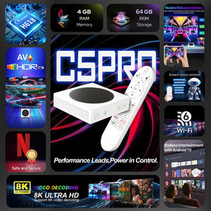 جهاز استقبال تلفزيوني ذكي جديد C5PRO يعمل بنظام أندرويد 14، رباعي النواة، ذاكرة 4 جيجابايت وتخزين 64 جيجابايت، مع جهاز تحكم عن بعد بالصوت وبلوتوث، يدعم فك تشفير بدقة 8K، عالي السرعة، معالج Allwinner H618 - Product Image 5