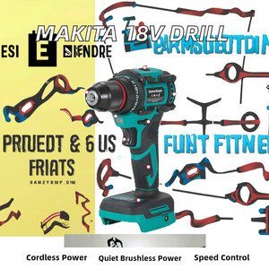 Taladro Inalámbrico Cisivis de 18V, 10mm, Sin Llave, con Velocidad Variable, Destornillador de 2 Velocidades, Motor sin Escobillas OEM, 2000mAh, Herramienta Eléctrica para Bricolaje en el Hogar - Product Image 3