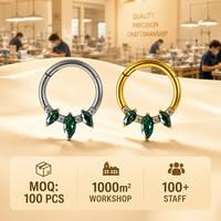 Anneau de nez clicker en titane ASTM F136, bijoux de piercing hypoallergéniques, vente en gros directe usine