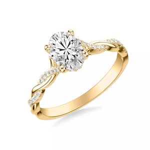 แหวนหมั้นเพชรทรงรี เพชรเพฟไซด์ไดมอนด์ ทองคำแท้ 14K ดีไซน์เกลียวแบบอินฟินิตี้ ประดับเพชรแล็บโกรว์ พร้อมใบรับรอง IGI สำหรับผู้หญิง - Product Image 3