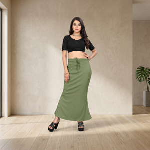 Sous-jupe de sari indien moderne, coupée et cousue, extensible, infroissable, avec extension de hauteur, pour tenue indienne - Product Image 3