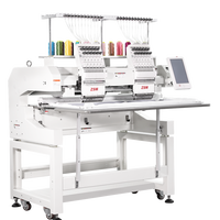 Machine à broder à 2 têtes pour t-shirts et tissus plats, machine à broder informatisée à grande vitesse avec système Dahao
