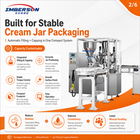 Machine de remplissage et de bouchage rotative entièrement automatique pour pots de crème CJF, pour l'emballage de crèmes, gels, baumes et onguents cosmétiques