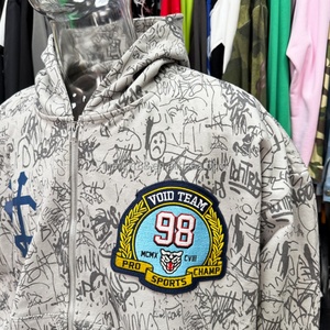 Sweat à capuche zippé surdimensionné et épais pour homme, avec broderie et patch, impression DTG personnalisée, 420 g/m² – Fabricant - Product Image 2