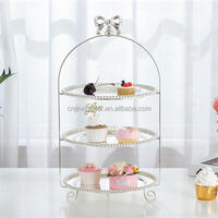 Présentoir à gâteaux double couche, style européen, pour hôtel, support à gâteaux flottant