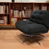 Modern stil tek eğlence sandalye dönebilir Metal oturma odası balkon paneli ahşap In-Stock Internet ünlüler mobilya