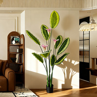 Pabrik Grosir Tanaman Calathea Orbifolia Berbunga Buatan untuk Dekorasi Lanskap Ramah Lingkungan di Dalam & Luar Ruangan, Rumah, Kantor, Pernikahan
