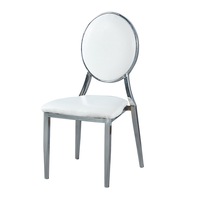 Chaise de salle à manger à dossier rond avec cadre doré, en métal, pour cuisine, vente en gros d'usine, chaise d'hôtel moderne de luxe empilable, pour banquets, événements, mariages
