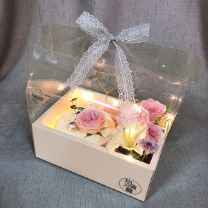 <strong>Luxury</strong> Clear White Pink Tall Transparent <strong>Flower</strong> Cake <strong>Box</strong> Wedding Valentine's Day Mother's Day Birthday Party Gift <strong>Box</strong> - Product Image 2