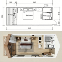 Maison Modulaire Préfabriquée de 20 et 30 pieds pour Airbnb, Direct Usine