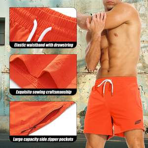 Aimpact กางเกงขาสั้นวิ่งออกกำลังกายผู้ชาย, กางเกงขาสั้นไนลอนแห้งเร็วกางเกงขาสั้นเทนนิสน้ำหนักเบา5นิ้วออกกำลังกายยิมกางเกงขาสั้นผู้ชาย - Product Image 3