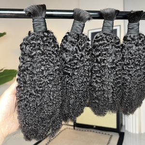 Extensions de cheveux humains afro crépus en vrac, cheveux indiens Remy, cheveux humains à tresser en vrac style bohème - Product Image 5