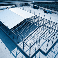 Entrepôt de stockage moderne en structure acier légère, kit de construction métallique préfabriqué