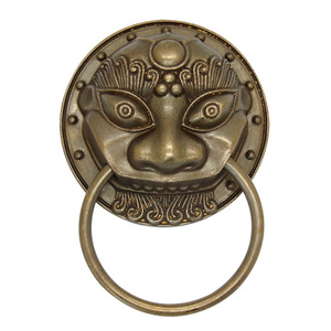 Chinese Style Lion Head Brass Door Knocker 5.8cm Diameter Cabinet Handle Ring Pull For Furniture Decoration - Product Image 4