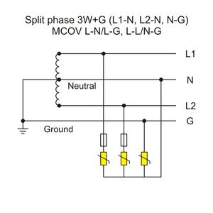 127v/254 बनाम 8k20kka 50ka 3p ac वृद्धि सुरक्षा के साथ विभाजित चरण विद्युत प्रणालियों के लिए - Product Image 5