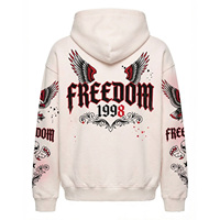 Sweat à capuche graphique pour homme avec logo personnalisé, impression DTG, 450 GSM, 100 % coton, coupe oversize, zippé, style Y2K, streetwear, décontracté pour jeunes