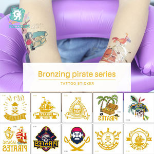 Personalizzato Bambini Impermeabile Del Fumetto Tatuaggio Temporaneo Pirata Barca Disegni Metallic Flash Oro Del Tatuaggio Per I Bambini - Product Image 6