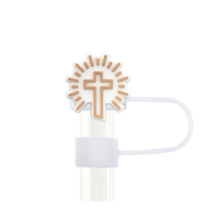 Embouts de paille inspirants chrétiens, couvre-pailles en PVC avec citation religieuse sur Jésus, bouchons de paille en silicone religieux pour accessoires de gobelets