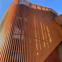 Panneau mural extérieur en tube carré en aluminium pour la décoration de façade architecturale moderne, profil en aluminium