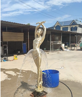 Statue de Ballet de ballerine en Bronze, fontaine d'eau de danse de fille, taille réelle de jardin en plein air personnalisée