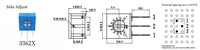 Potentiomètres de réglage BOCHEN 3362X 0,25W 10-5M 10% entièrement scellés, 50 pièces/tube pour PCB
