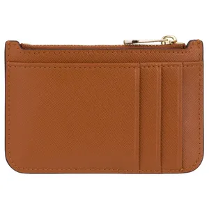 OEM ODM Saffiano-portefeuilles et porte-monnaie en cuir véritable pour femmes, porte-cartes de crédit avec fermeture éclair - Product Image 1